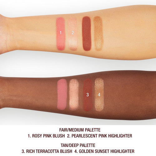 Charlotte Tilbury Mini Hollywood Blush & Glow Palette Tono Tan To Deep