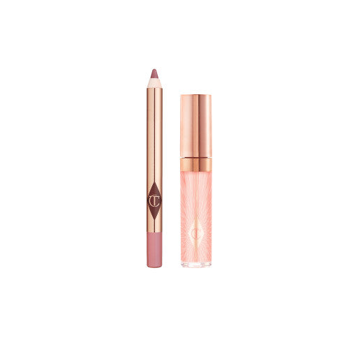 Charlotte Tilbury- Mini Glossy Pink Lip Gloss + Lip Liner Set -Tono Fresh Pink