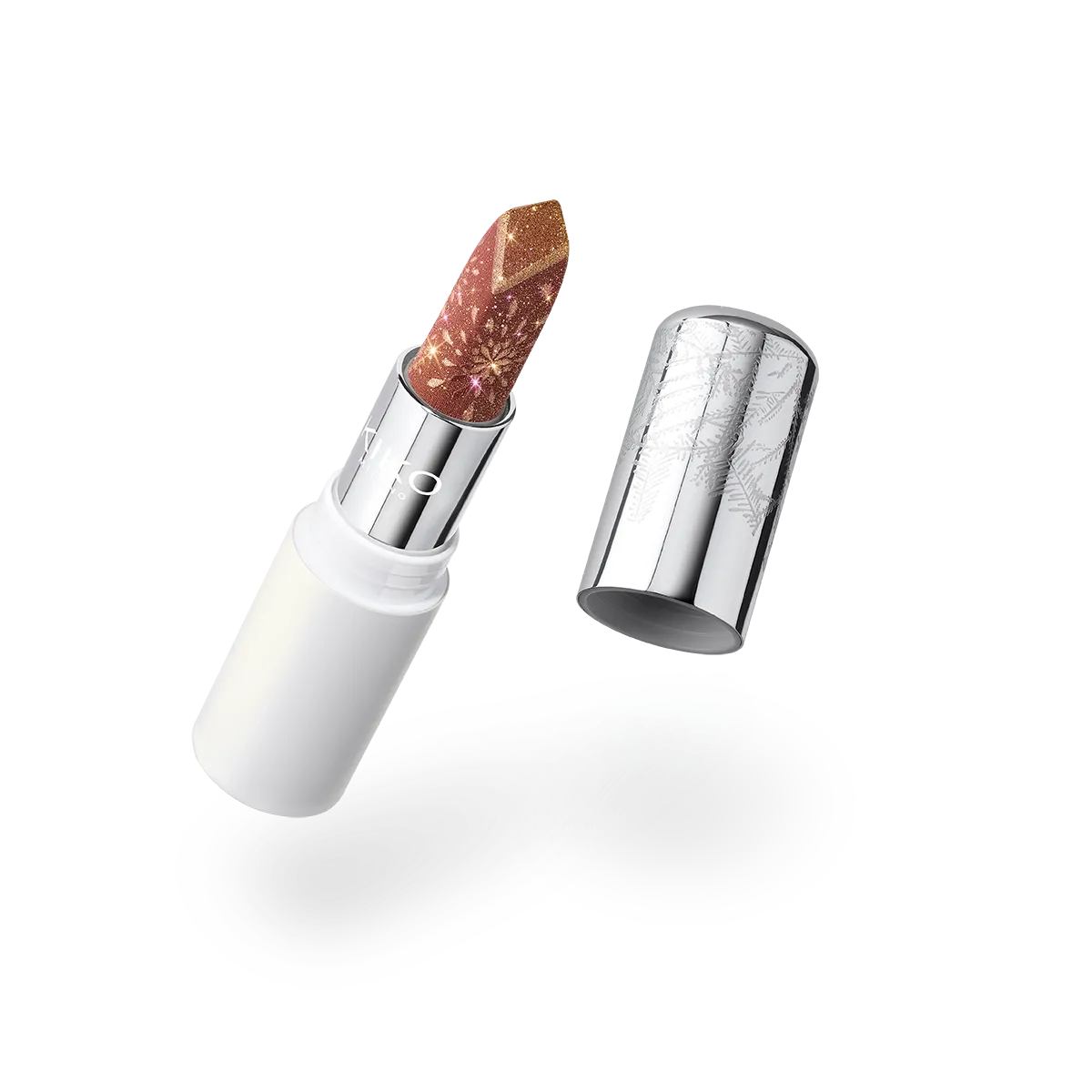 Snow-kissed holiday sparkly peaks lipstick 01