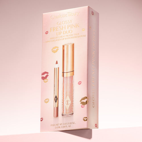 Charlotte Tilbury- Mini Glossy Pink Lip Gloss + Lip Liner Set -Tono Fresh Pink